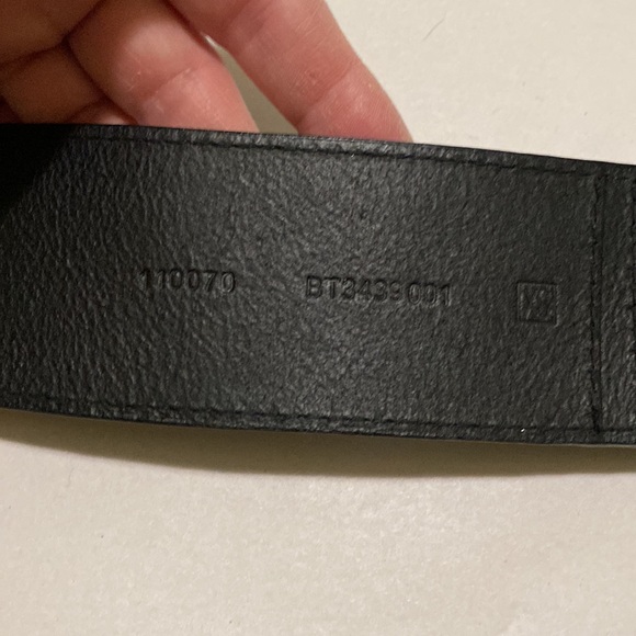 Fossil Black Leather & Suede Waist Belt with Silver Tone Hardware XS - Picture 10 of 16